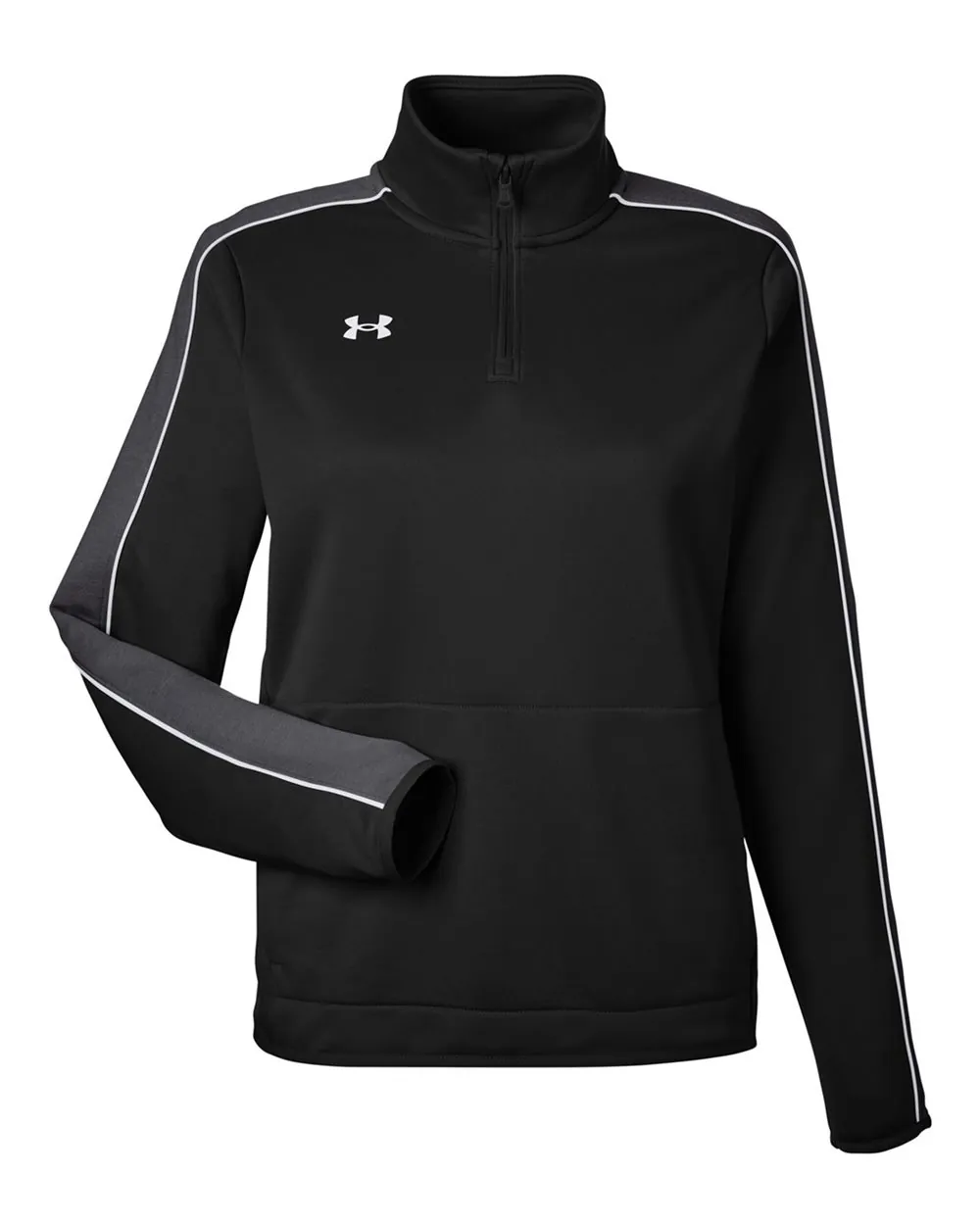 Custom branded Women's Command 2.0 Quarter-Zip Pullover in Black, Front